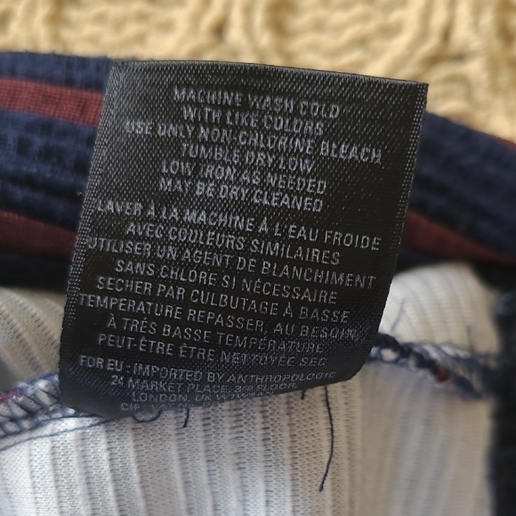 Anthro Maeve 'Brenna' Blue and Red Striped Ponte Skater Dress - Size 2 - Picture 7 of 8